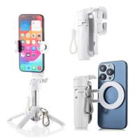 MOJOGEAR TS2 6-in-1 Mini Selfiestick Statief & Grip voor telefoon Magnetisch - Wit