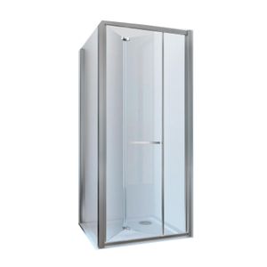 Douchecabine Lacus Ponza met Vouwdeur en Zijwand Helder Glas Aluminium Profiel Chroom (alle maten)