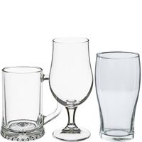 Bierglazen set - pint glazen/bierpullen/bierglazen op voet - 12x stuks - glas - Bierglazen - thumbnail