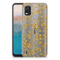 Nokia C21 Plus TPU Case Gouden Bloemen