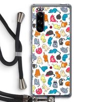 Kleurrijke katten: Sony Xperia 5 Transparant Hoesje met koord