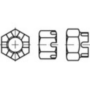 TOOLCRAFT TO-9978759 Kroonmoeren M39 DIN 935 Staal Galvanisch verzinkt 10 stuk(s)