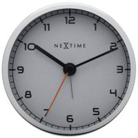 NeXtime - NeXtime - Wekker - 9 x 9 x 7.5 cm - Metaal - Wit - &apos;Company