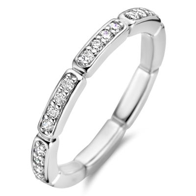 TI SENTO-Milano 12269ZI Ring zilver-zirconia wit 2,5 mm