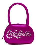 Amina Muaddi sac porté épaule Superamini Bella à ornements - Rose Amina Muaddi sac porté épaule Superamini Bella à ornements - Rose
