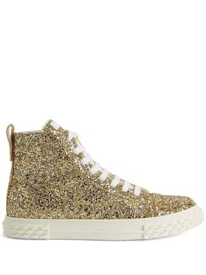 Giuseppe Zanotti baskets montantes Ecoblabber à paillettes - Or