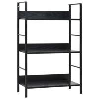 Boekenkast met 3 schappen 60x27,6x90,5 cm bewerkt hout zwart Boekenkast met 3 schappen 60x27,6x90,5 cm bewerkt hout zwart