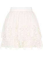 Dolce & Gabbana minijupe en coton à broderies - Blanc