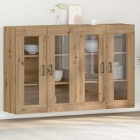 Wandkast 2 pcs artisanaal eikenkleurig 69.5 x 34 x 90 cm