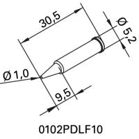 Ersa 102 PD LF 10 Soldeerpunt Potloodvorm, Ersadur Grootte soldeerpunt 1 mm Inhoud: 1 stuk(s)