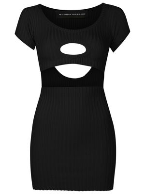 Gloria Coelho robe courte à découpes - Noir