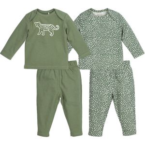 Meyco pyjama 2-pack Cheetah Forest Green Maat