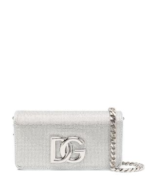 Dolce & Gabbana sac orné de cristal à plaque logo - Argent