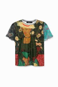 T-shirt met texturen en kunstwerk - GREEN - XS