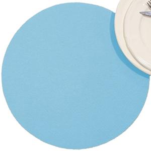 Wicotex Placemats Uni - turquoise - rond 38 cm - anti slip laag - Teflon coating toplaag