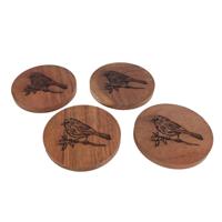 Onderzetter Bird Curved 4 Stuks Mango 10x10x10cm Onderzetter Bird Curved 4 Stuks Mango 10x10x10cm