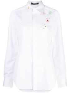 Undercover chemise en coton à fleurs brodées - Blanc