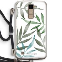 Tropical watercolor leaves: LG K10 (2016) Transparant Hoesje met koord