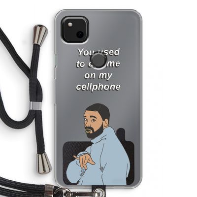 Hotline bling: Pixel 4a Transparant Hoesje met koord