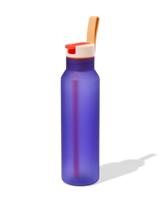 051 Waterfles Met Rietje 600ml Blauw