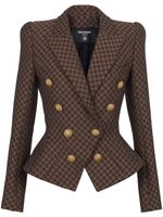 Balmain blazer croisé à motif monogrammé en jacquard - Marron