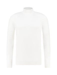 Pure White Essential Knit Mockneck
