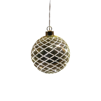 Kersthanger bal glas diamant patroon 8led warm wit op batterij met timer d10 cm glimmend goud - Annas collection Kersthanger bal glas diamant patroon 8led warm wit op batterij met timer d10 cm glimmend goud - Annas collection