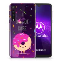 Motorola One Macro | Siliconen Case | Donut Roze