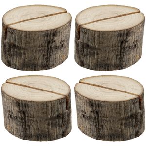 Naamkaart/plaatskaart houders - boomschijf - Bruiloft - 20x stuks - 4 cm - hout