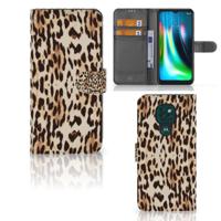 Motorola Moto G9 Play | E7 Plus | Telefoonhoesje | Met pasjeshouder | Leopard