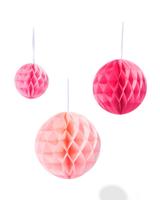 HEMA Honeycomb bollen roze rood - 3 stuks