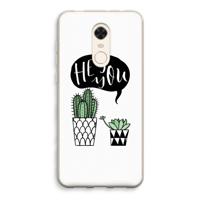 Hey you cactus: Xiaomi Redmi 5 Transparant Hoesje - thumbnail