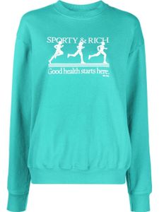 Sporty & Rich sweat à logo imprimé - Bleu