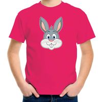Cartoon konijn t-shirt roze voor jongens en meisjes - Cartoon dieren t-shirts kinderen