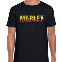 Marley fun tekst t-shirt zwart heren - thumbnail