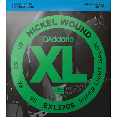 D'Addario EXL220S XL Nickel Wound Short Scale Bassnaren (40-95) Super Light D'Addario EXL220S XL Nickel Wound Short Scale Bassnaren (40-95) Super Light