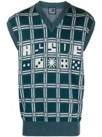 RASSVET V-neck intarsia-knit vest - Vert - thumbnail