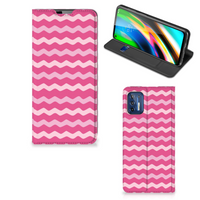 Motorola Moto G9 Plus Hoesje met Magneet Waves Pink - thumbnail