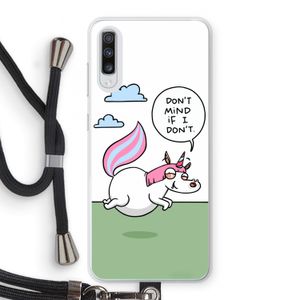 Unicorn: Samsung Galaxy A70 Transparant Hoesje met koord