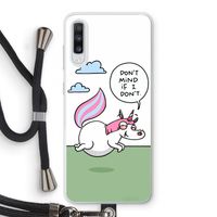 Unicorn: Samsung Galaxy A70 Transparant Hoesje met koord