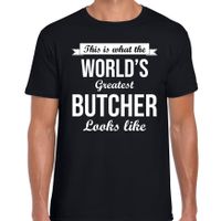 Worlds greatest butcher t-shirt zwart heren - Werelds grootste slager cadeau