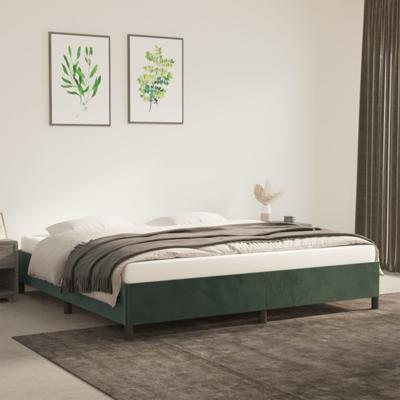 Bedframe zonder matras 200x200 cm fluweel donkergroen