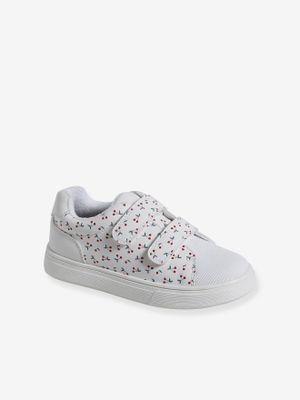 Klittenband sneakers meisje wit, bedrukt