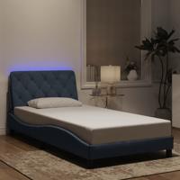 Bedframe met LED-verlichting fluweel donkergrijs 100x200 cm