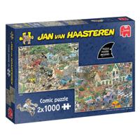Jumbo Jan van haasteren legpuzzel - 2in1 safari & storm, 2x1000st.
