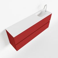 Toiletmeubel Mondiaz Ada | 120 cm | Meubelkleur Fire | Lex wastafel Talc Rechts | 1 kraangat