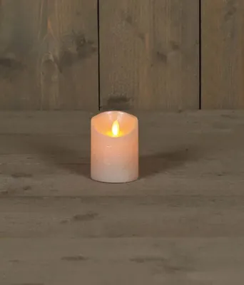 Anna&apos;s Collection LED kaars flame effect rustiek 7.5x10cm parel 1 stuks