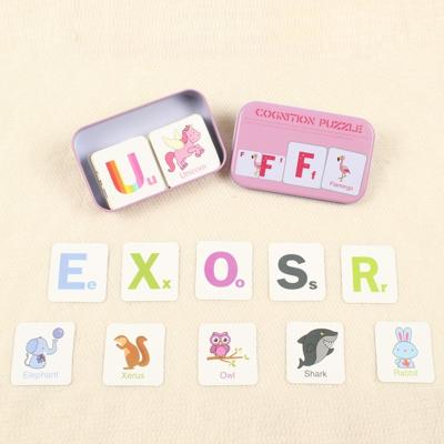 Graph match spel vroege educatieve Montessori speelgoed puzzel kaart cartoon voertuig dierlijke fruit paar matching game
