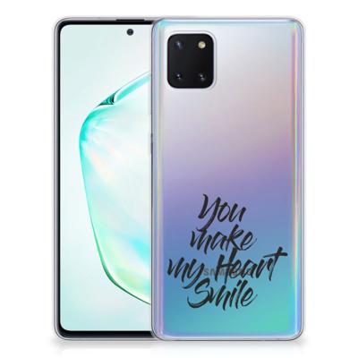 Samsung Galaxy Note 10 Lite | Siliconen hoesje | met naam Heart Smile Samsung Galaxy Note 10 Lite | Siliconen hoesje | met naam Heart Smile