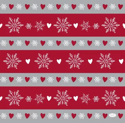 Duni dunilin servet winter flakes hearts 40x40cm grijs, rood 12 stuks Duni dunilin servet winter flakes hearts 40x40cm grijs, rood 12 stuks